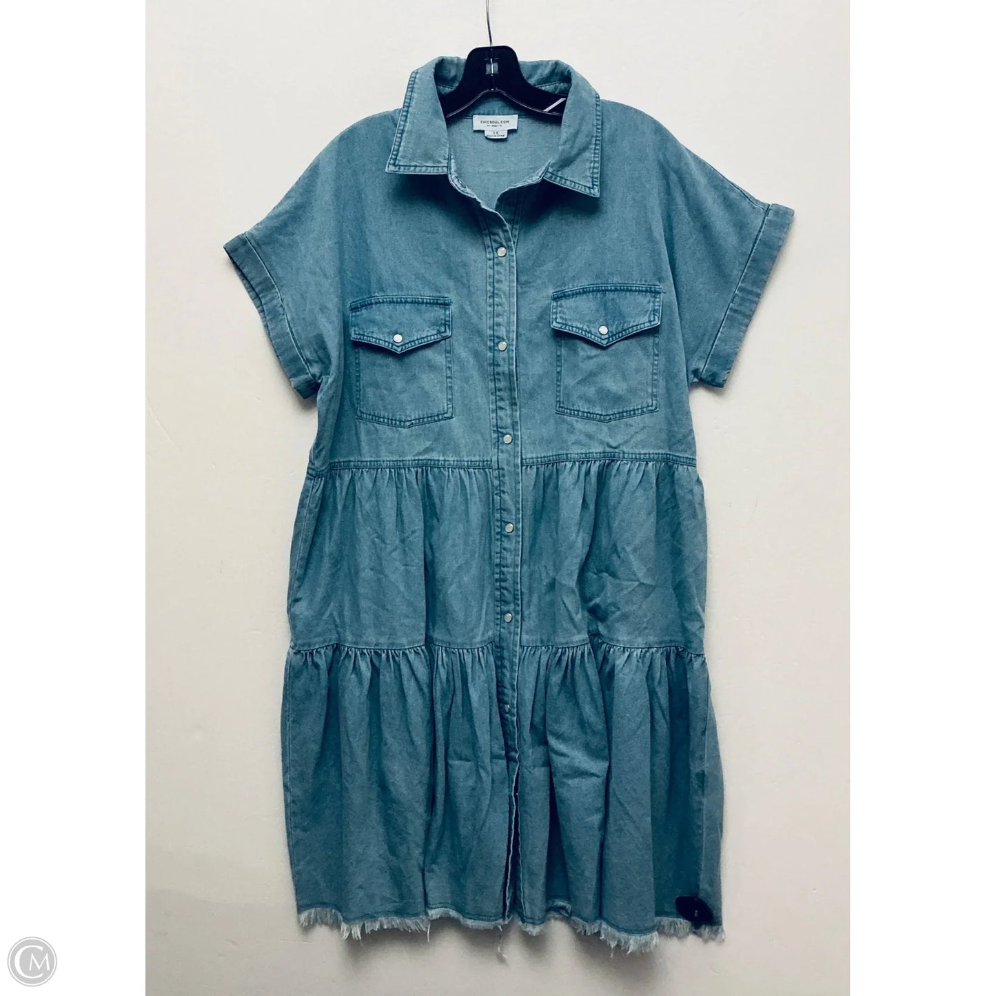 Dress Casual Maxi By Chicsoul In Blue Denim, Size: 1x