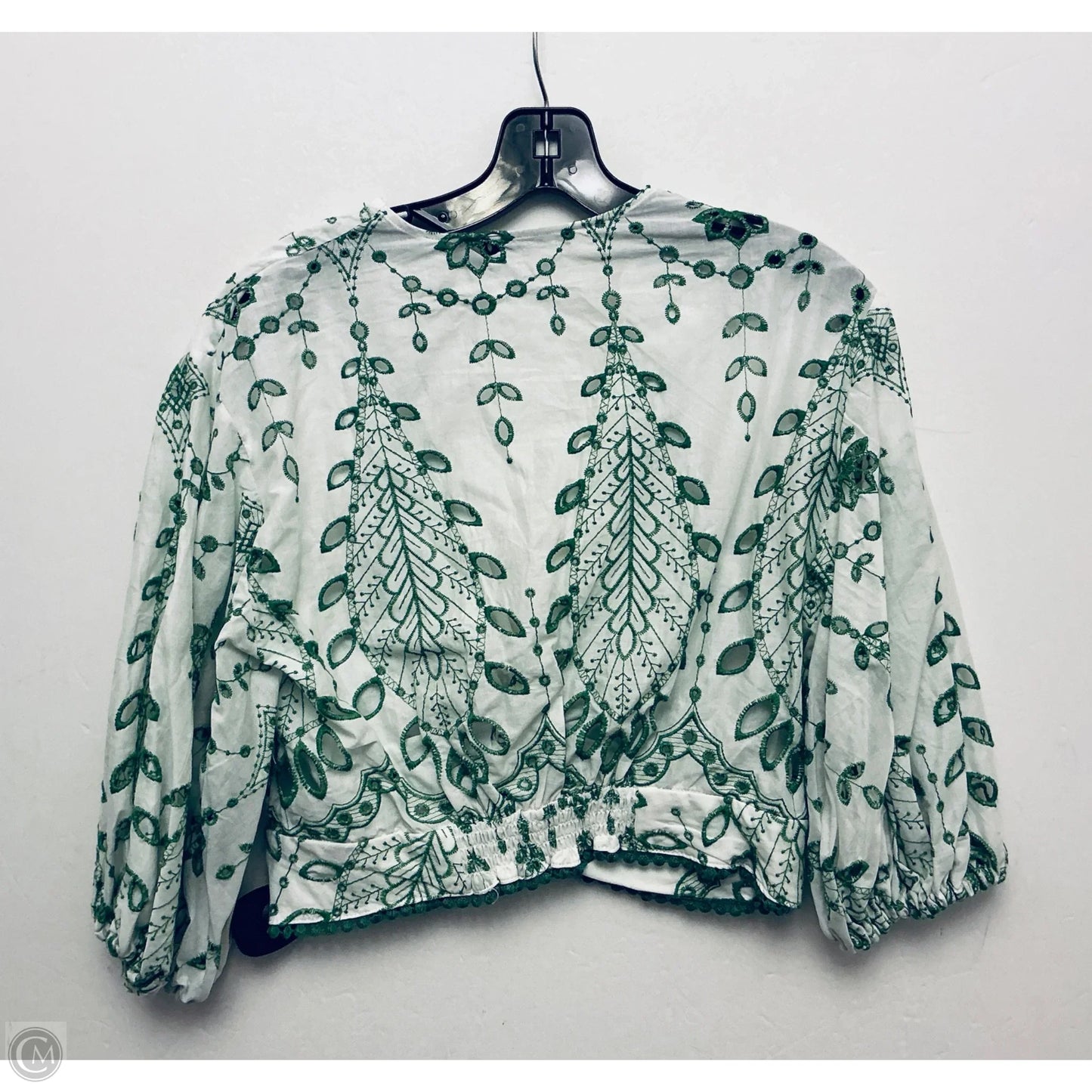 Top Long Sleeve By Zara In Green, Size: L