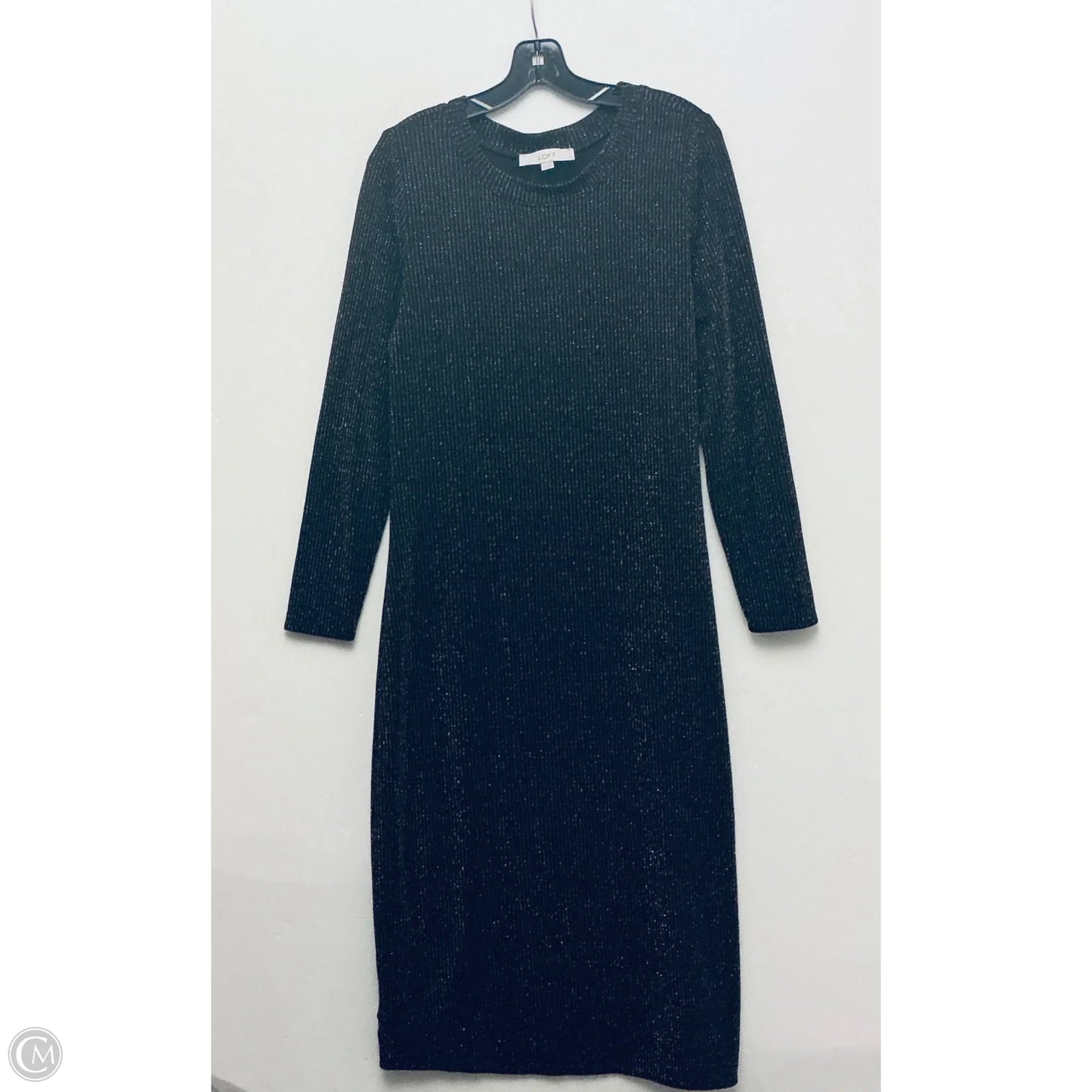 Dress Casual Midi By Loft In Black, Size: M