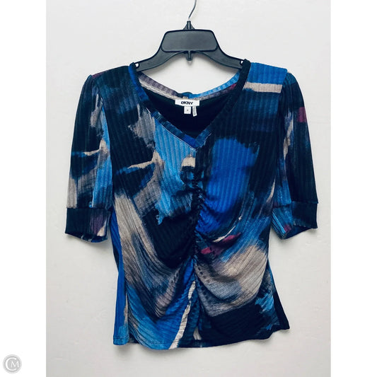 Top Short Sleeve By Dkny In Blue, Size: M