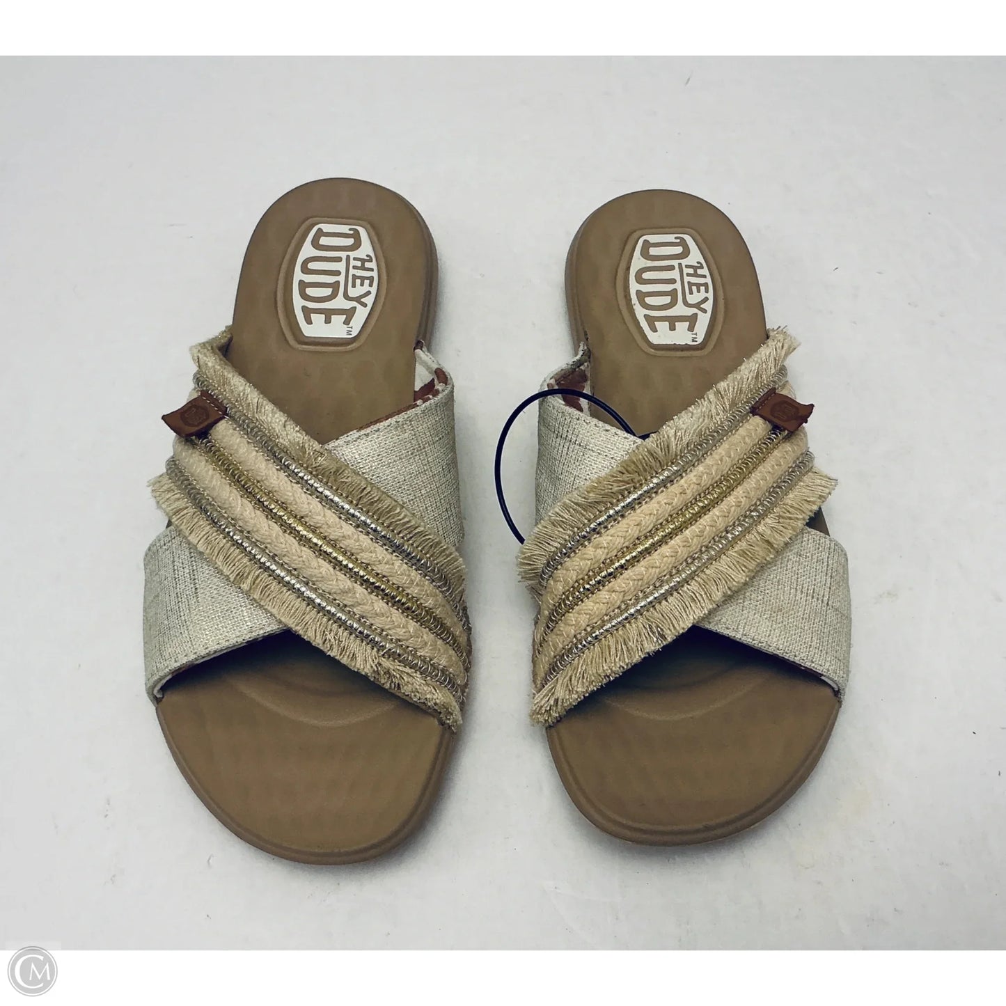 Sandals Flats By Hey Dude In Tan, Size: 6