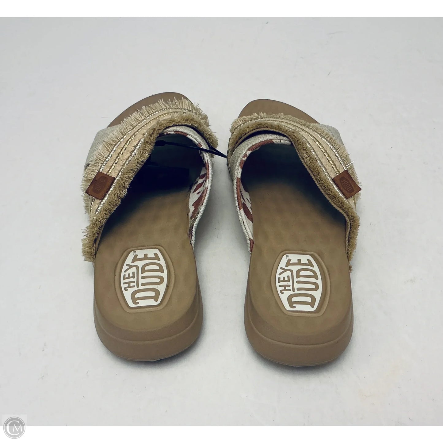 Sandals Flats By Hey Dude In Tan, Size: 6