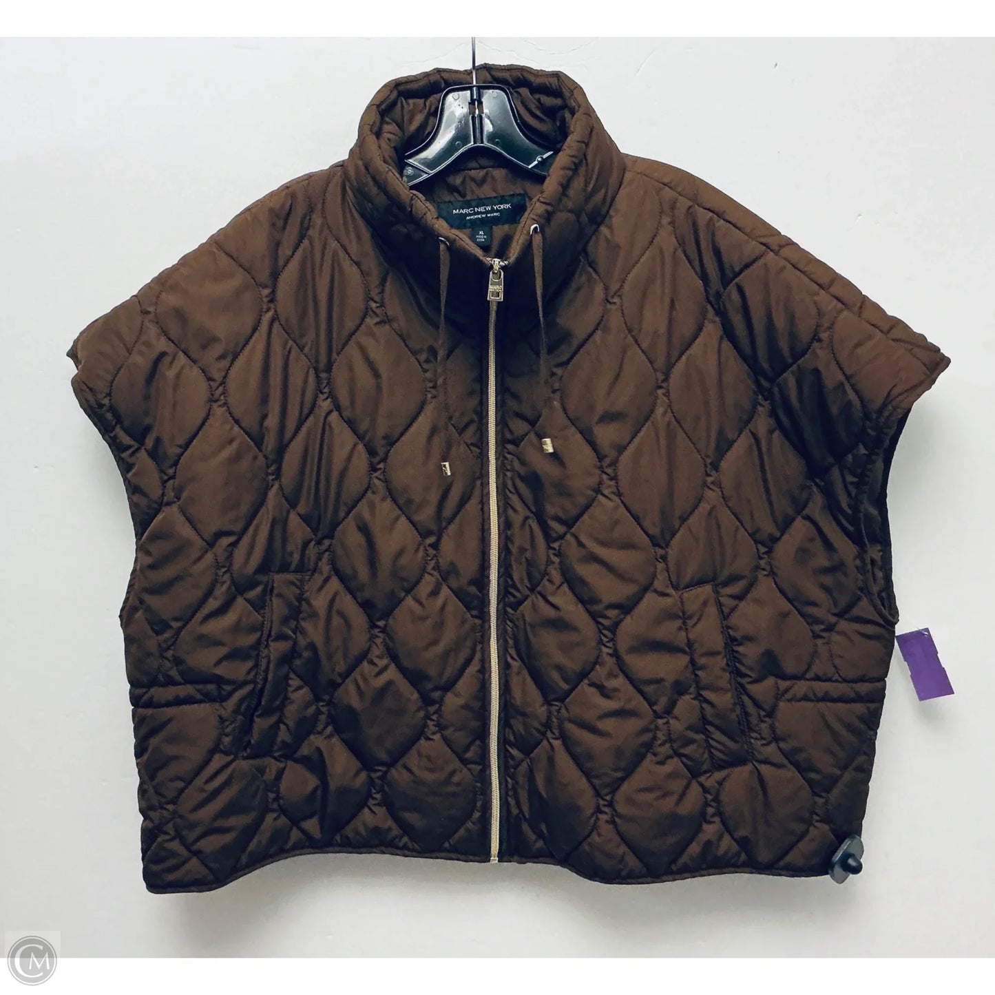 Vest Puffer & Quilted By Marc New York In Brown, Size: Xl