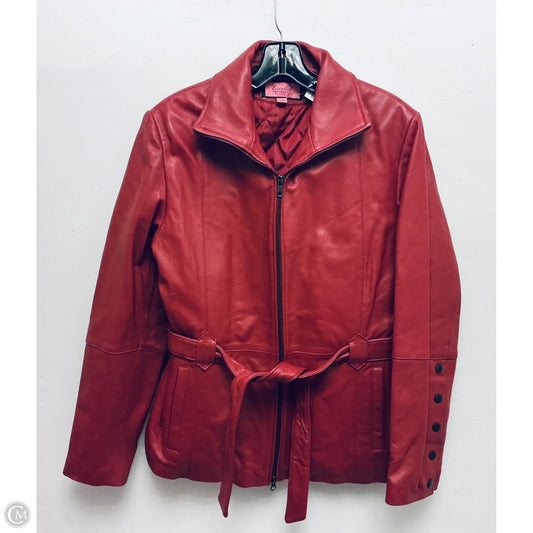 Coat Leather By Cmc In Red, Size: M