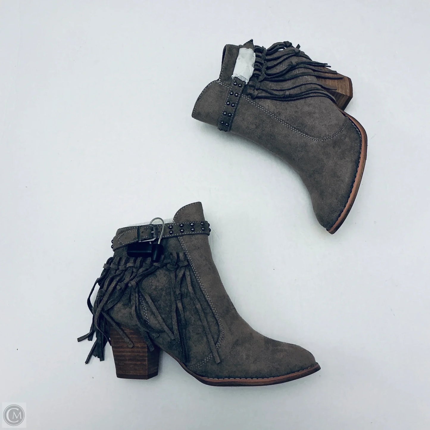 Boots Ankle Heels By Very G In Grey, Size: 7.5