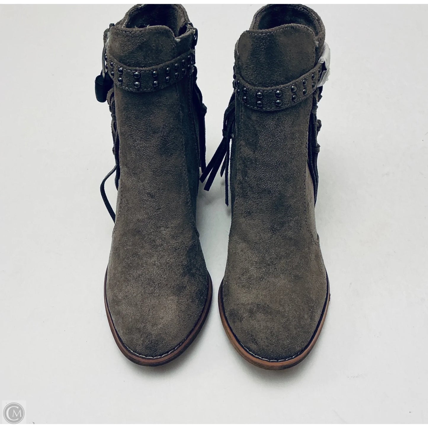 Boots Ankle Heels By Very G In Grey, Size: 7.5