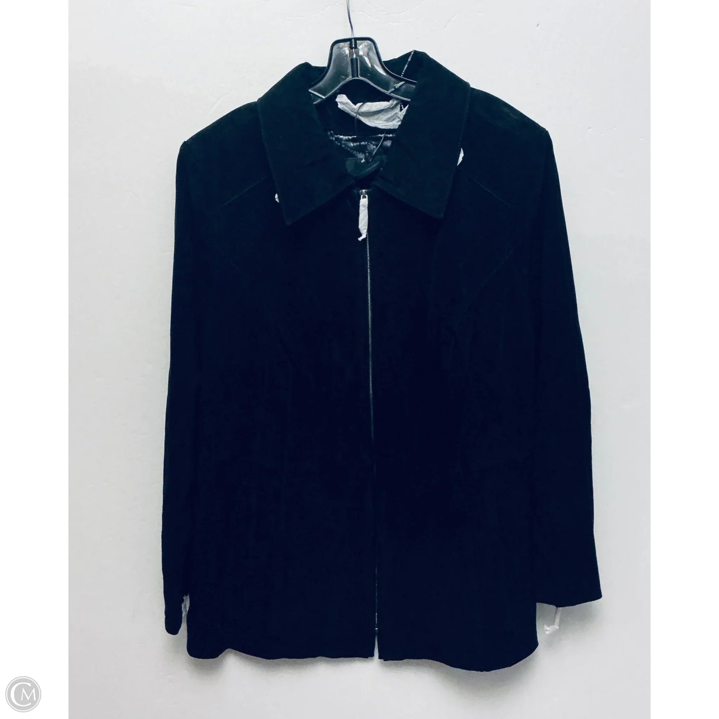 Coat Leather By Dennis Basso Qvc In Black, Size: 2x