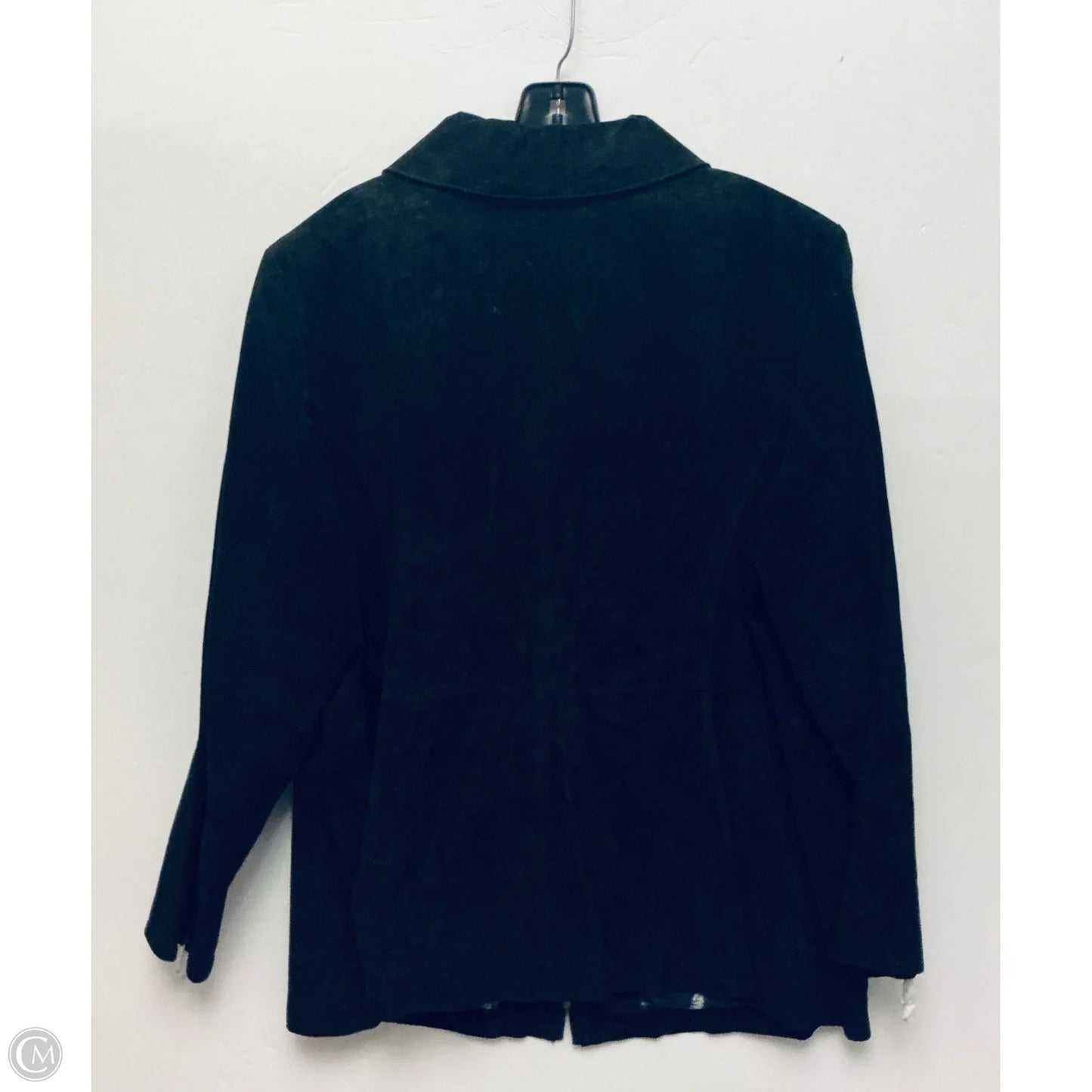 Coat Leather By Dennis Basso Qvc In Black, Size: 2x