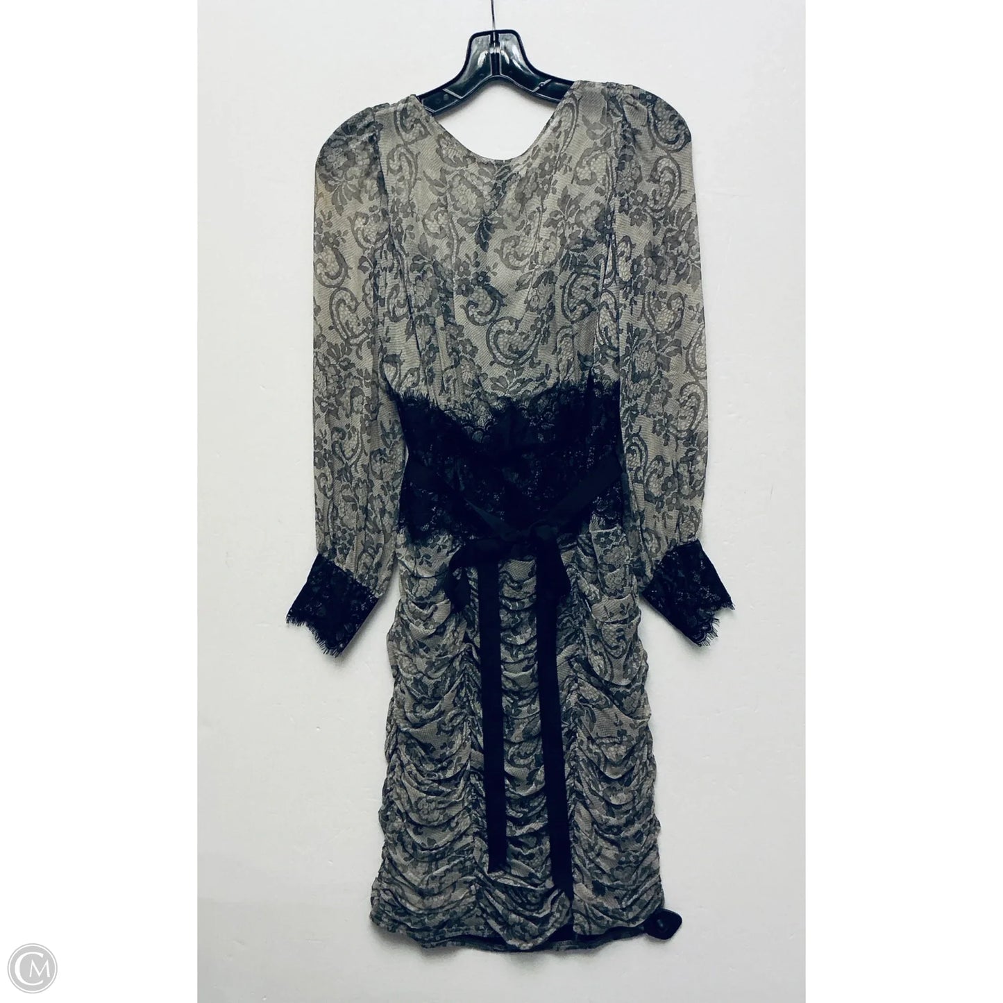 Dress Party Midi By Tadashi Shoji In Black & Tan, Size: 8