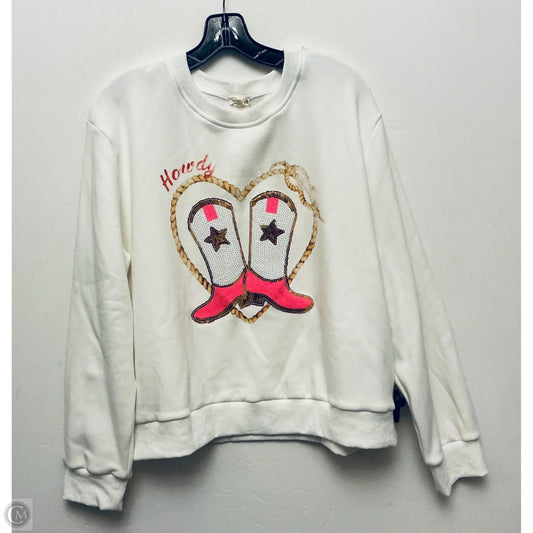 Sweatshirt Crewneck By Main Strip In White, Size: L