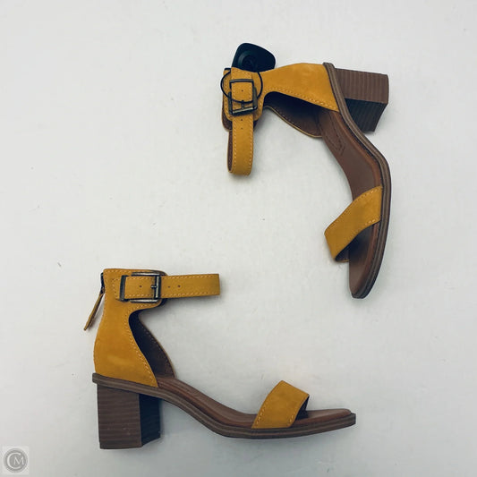 Sandals Heels Block By Zodiac In Yellow, Size: 8