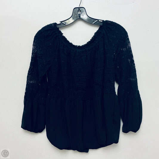 Top Long Sleeve By Melissa Paige In Black, Size: S