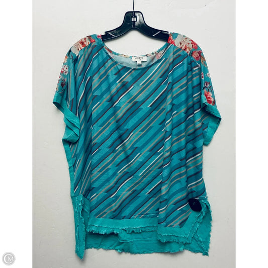 Top Short Sleeve By Umgee In Teal, Size: L