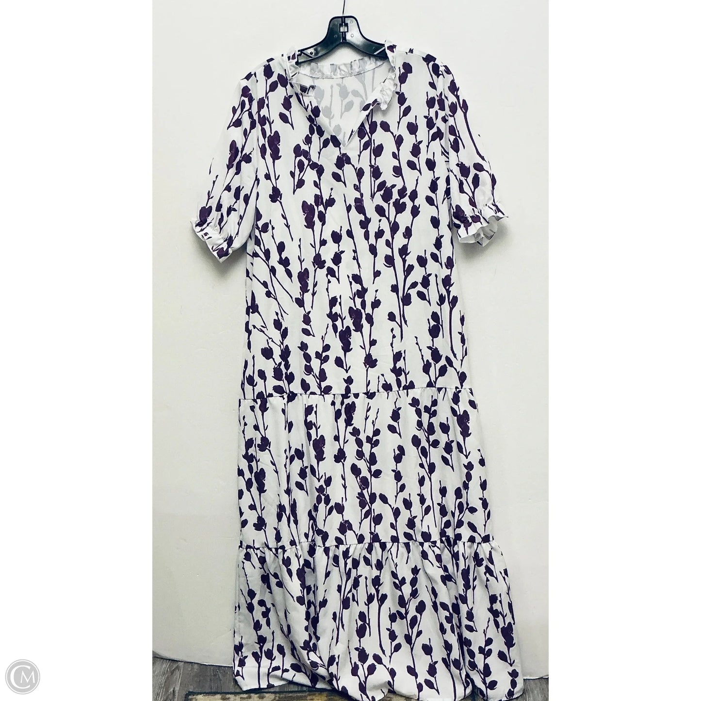 Dress Casual Maxi By Cme In Purple & White, Size: M