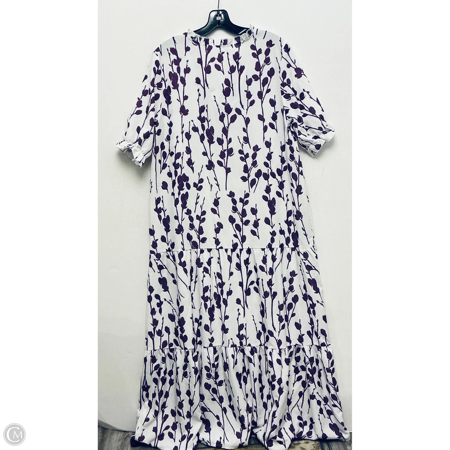 Dress Casual Maxi By Cme In Purple & White, Size: M