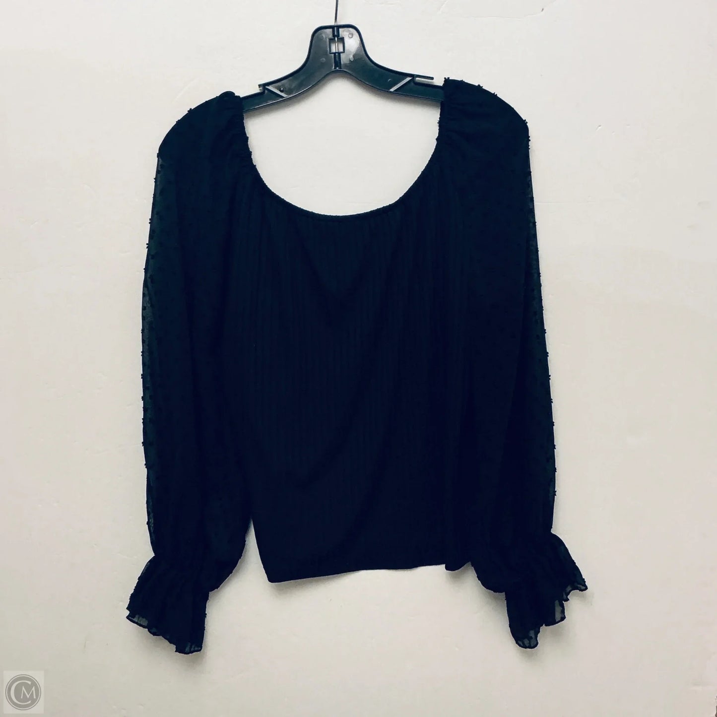 Top Long Sleeve By Shein In Black, Size: 1x