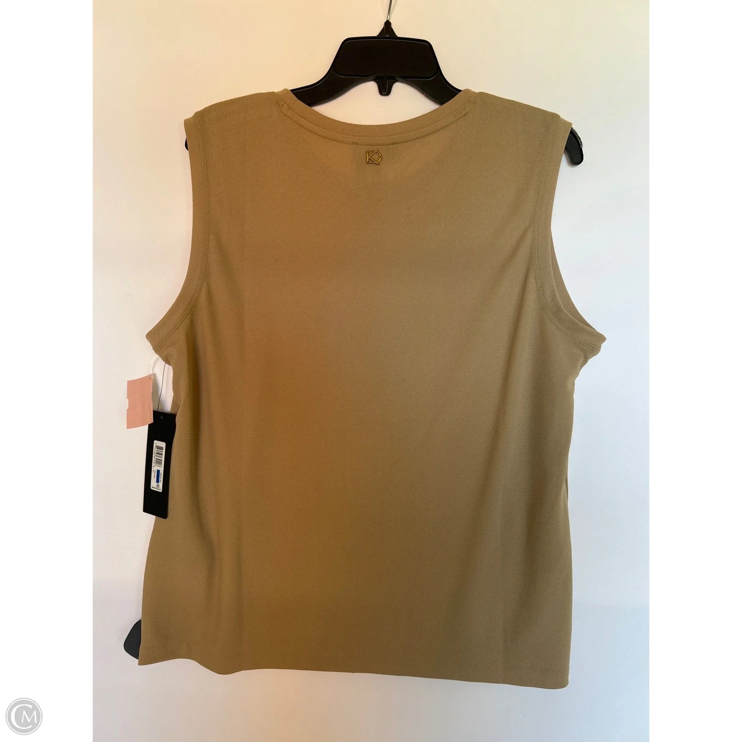 Top Sleeveless By Donna Karan In Tan, Size: Xl