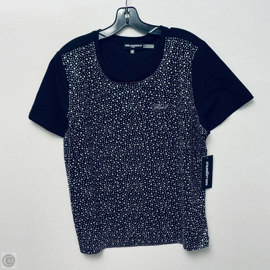 Top Short Sleeve Designer By Karl Lagerfeld In Black, Size: Xl