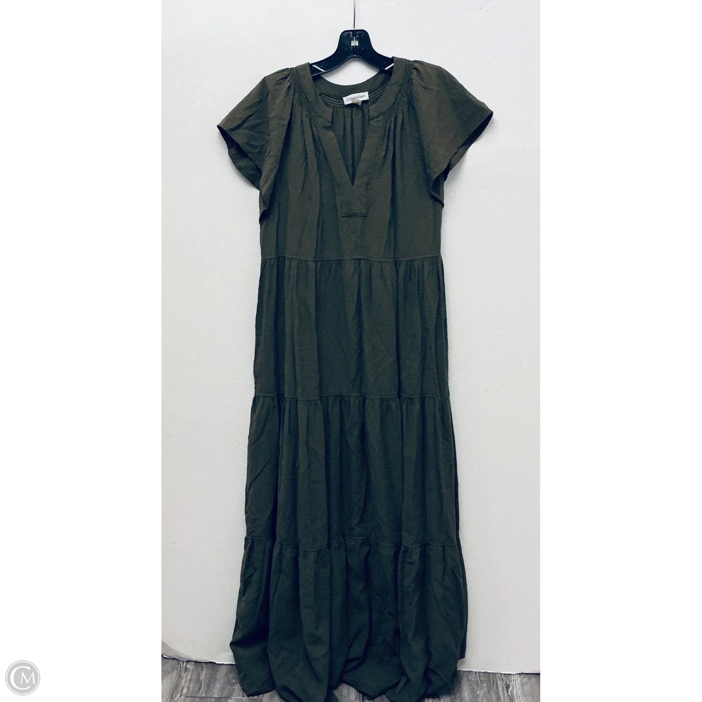 Dress Casual Maxi By Calvin Klein In Green, Size: L