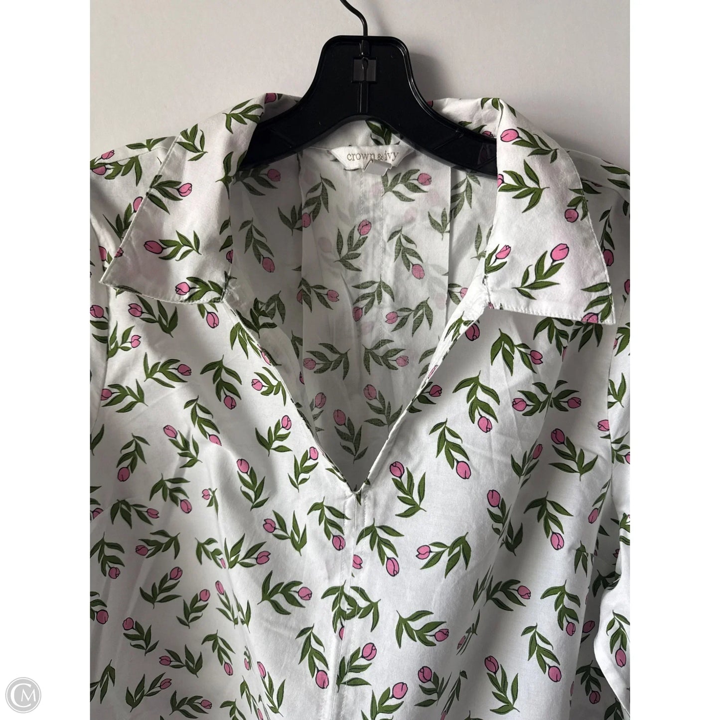Top Short Sleeve By Crown And Ivy In Floral Print, Size: Xl
