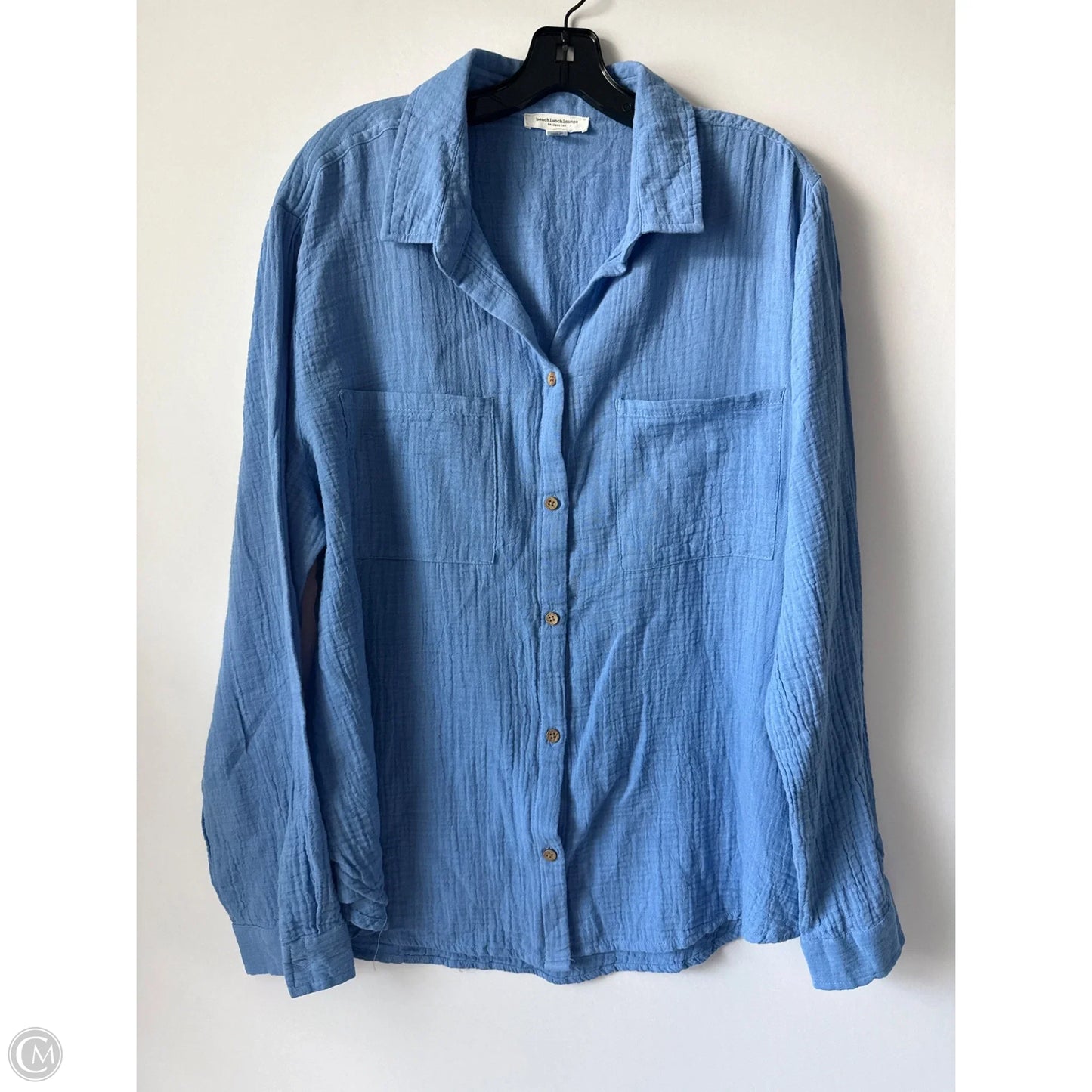 Top Long Sleeve By Beachlunchlounge In Blue, Size: Xl