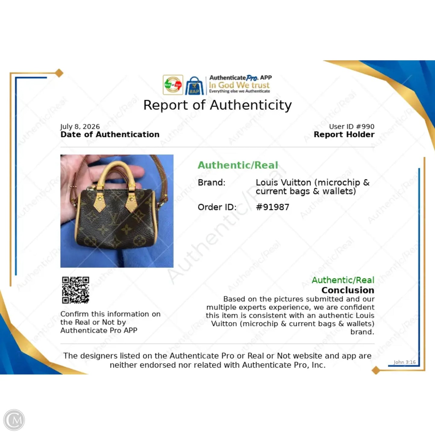 Accessory Luxury Designer Tag By Louis Vuitton