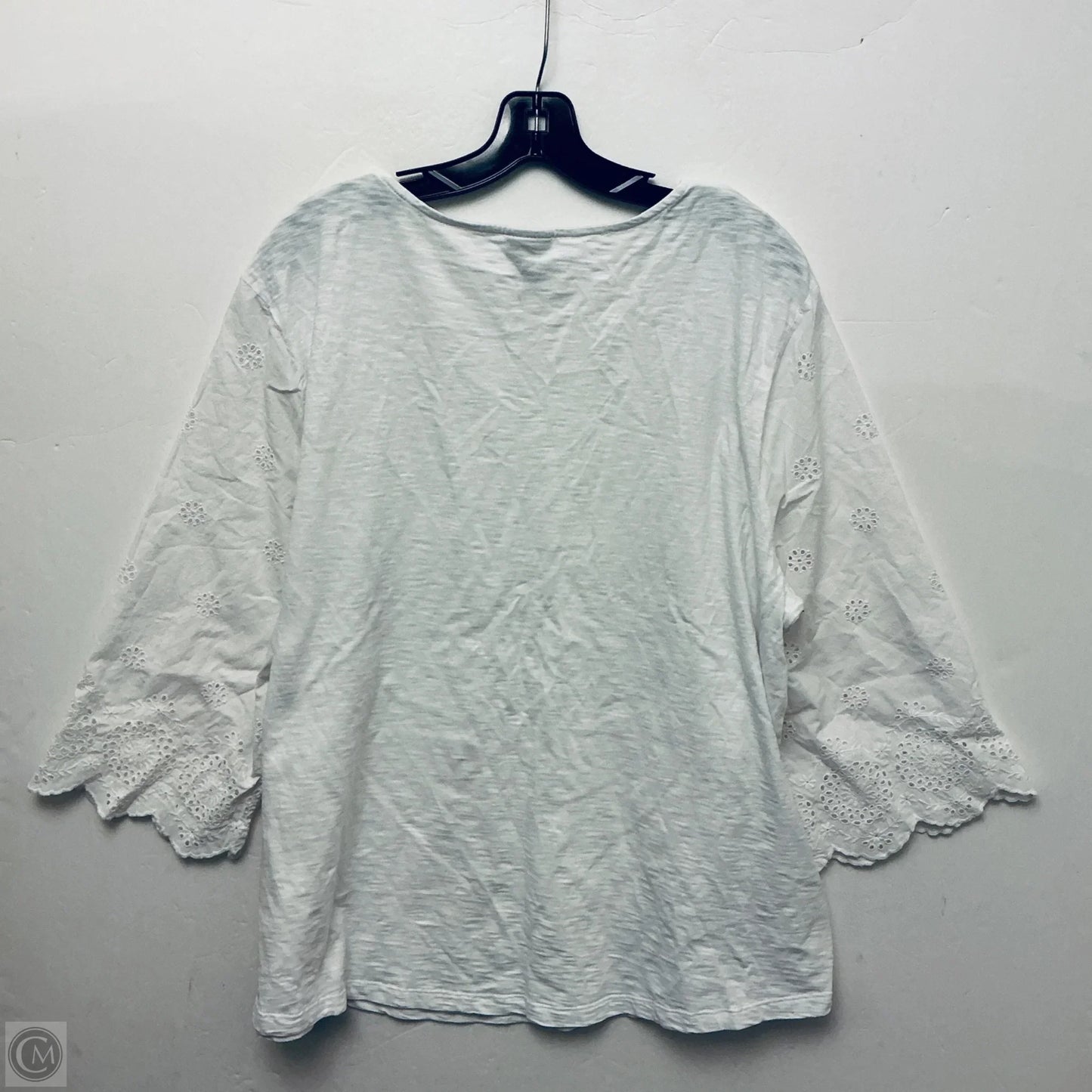 Top Short Sleeve By Chicos In White, Size: Xl
