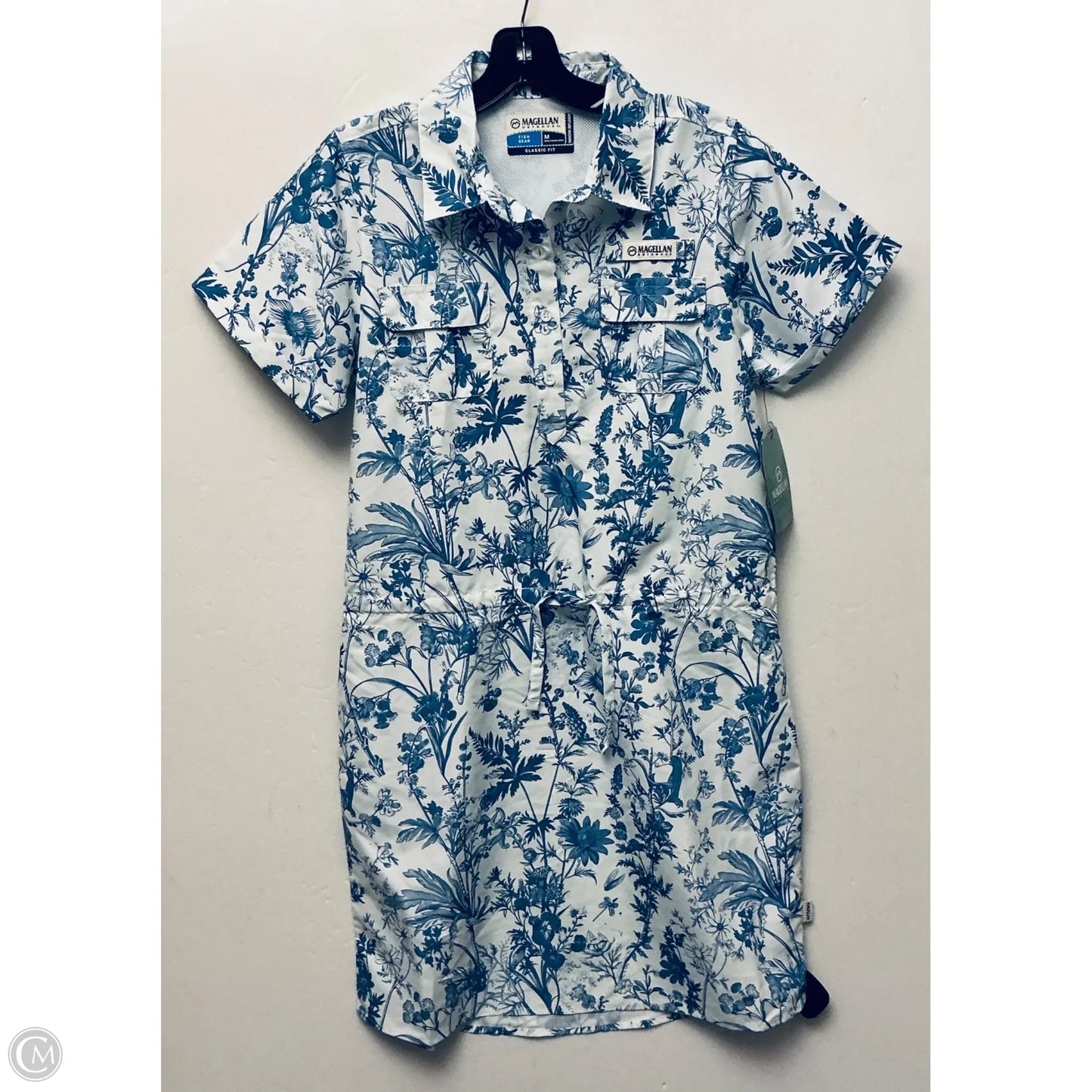 Dress Casual Short By Magellan In Blue & White, Size: M