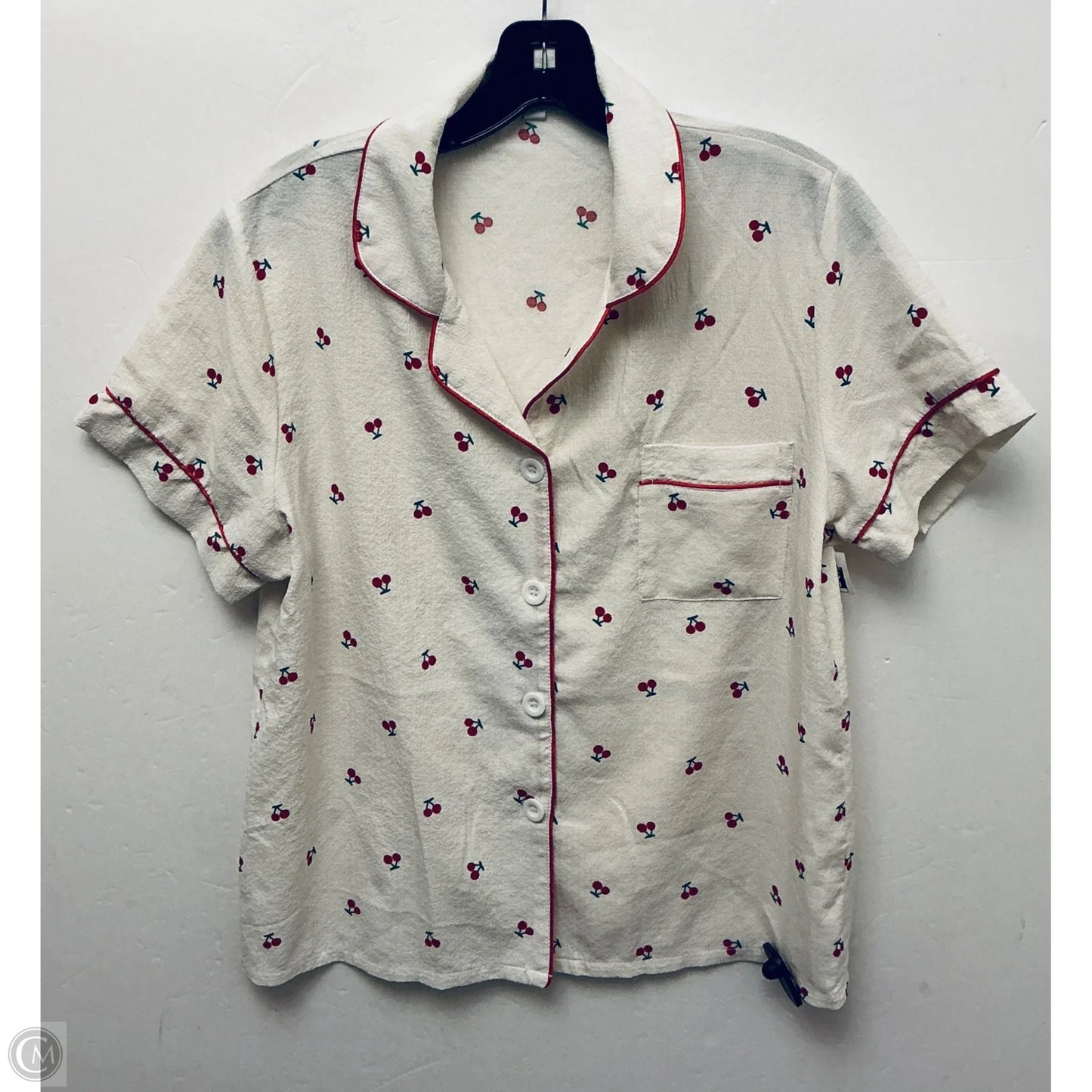 Top Short Sleeve By Clothes Mentor In White, Size: M