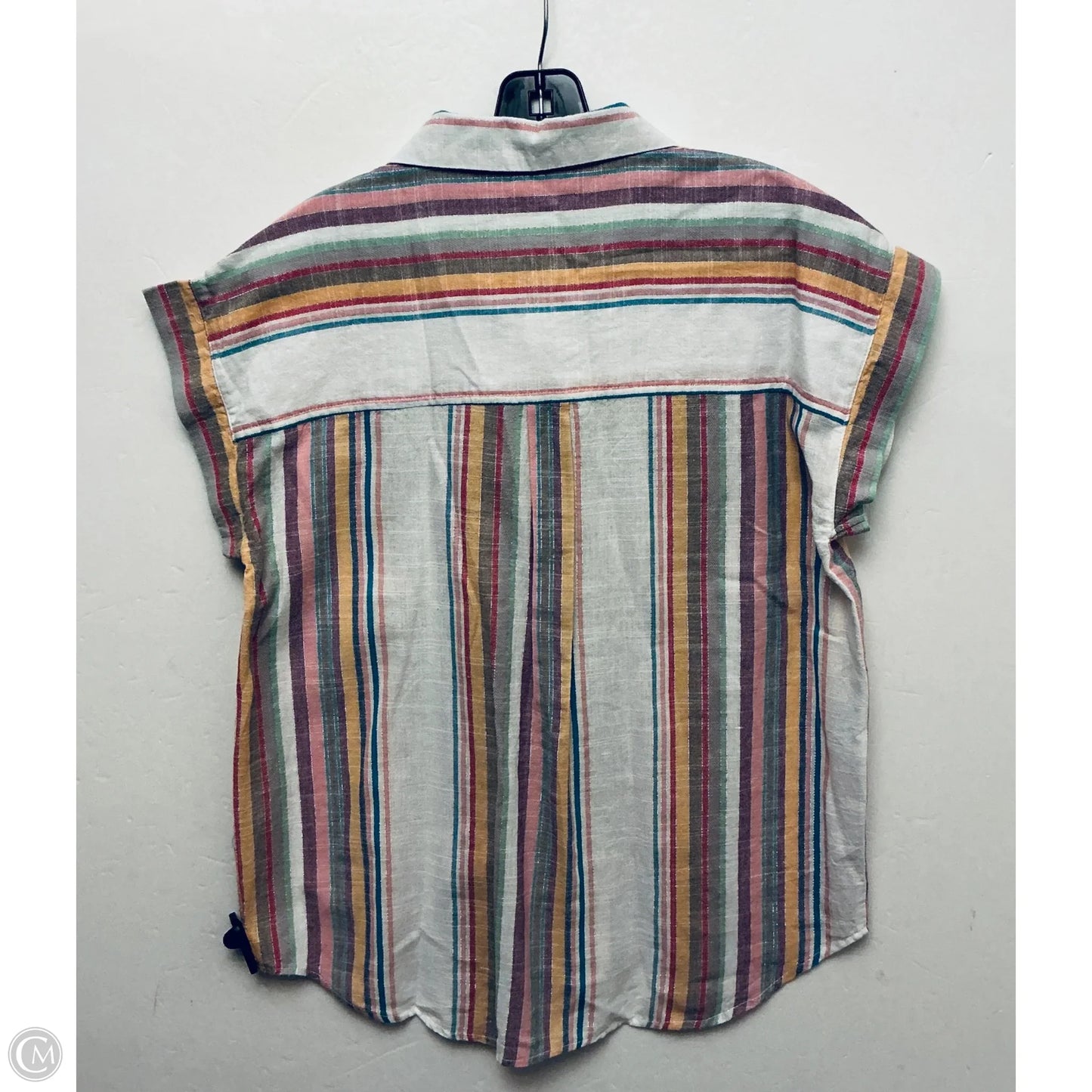 Top Short Sleeve By Versona In Striped Pattern, Size: M