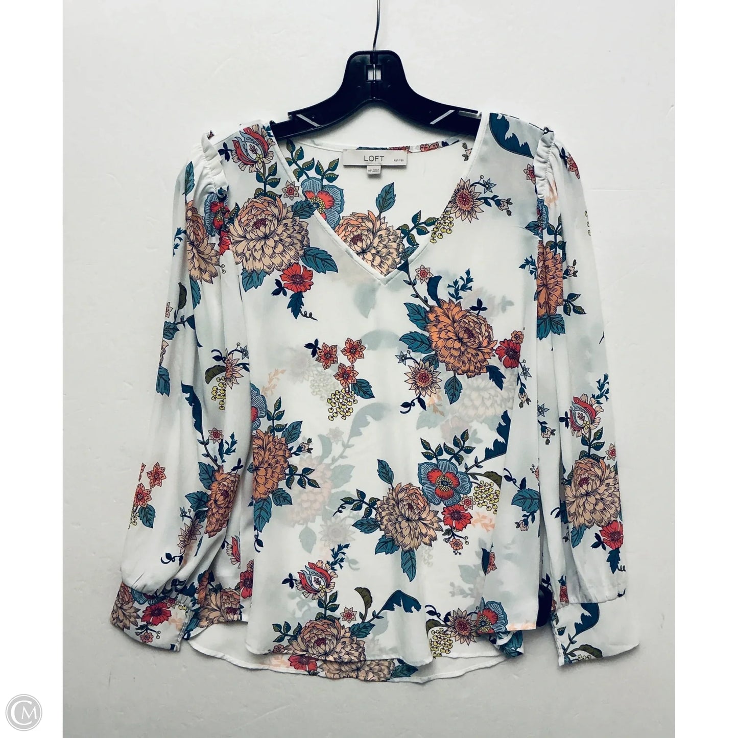 Top Long Sleeve By Loft In Floral Print, Size: M