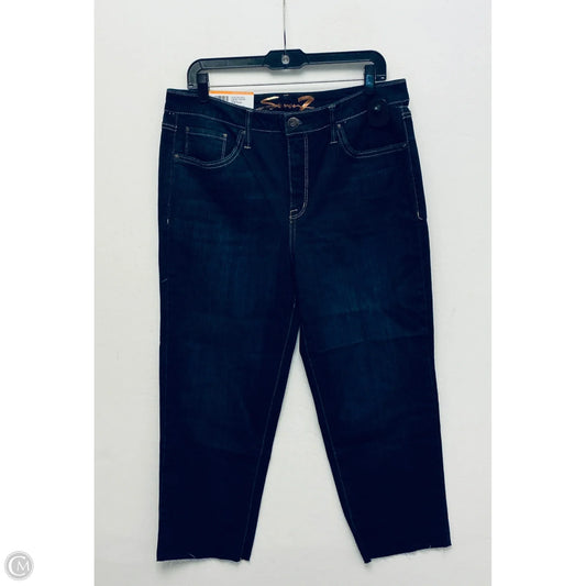 Jeans Cropped By Seven 7 In Blue Denim, Size: 12