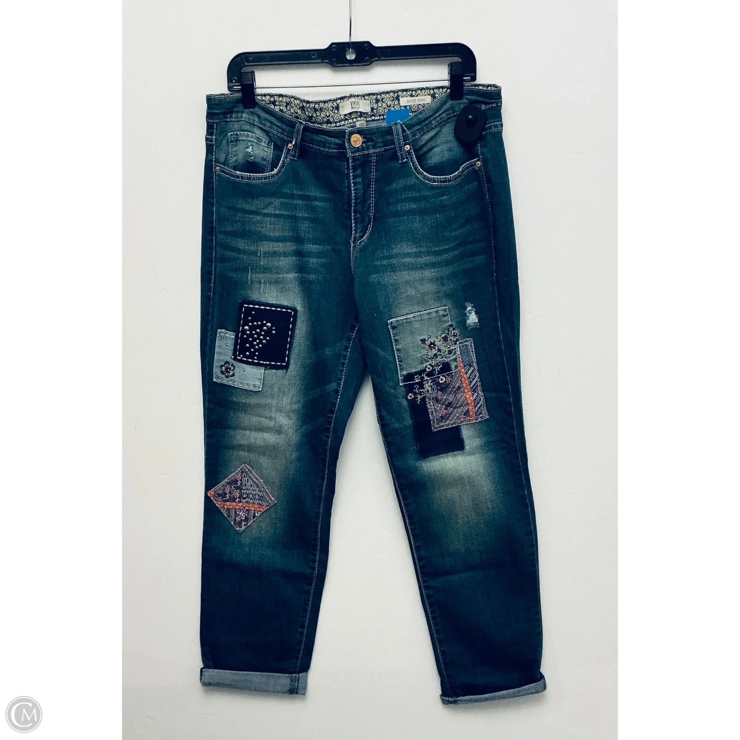 Jeans Boyfriend By Vintage America In Blue Denim, Size: 12