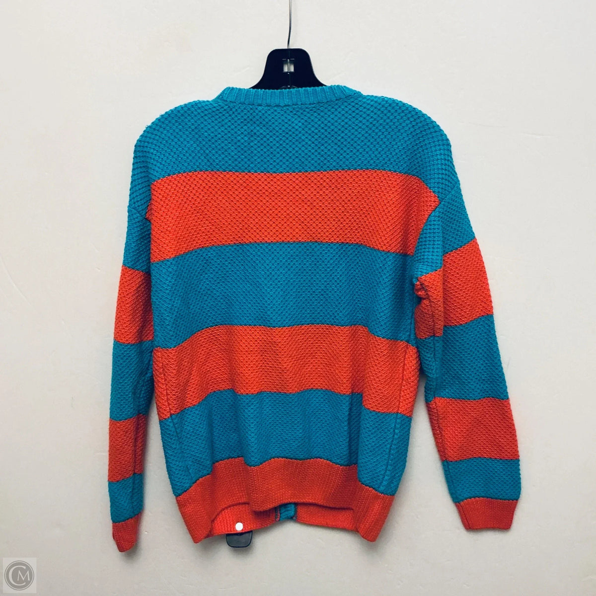 Sweater Cardigan By Lacoste In Striped Pattern, Size: M
