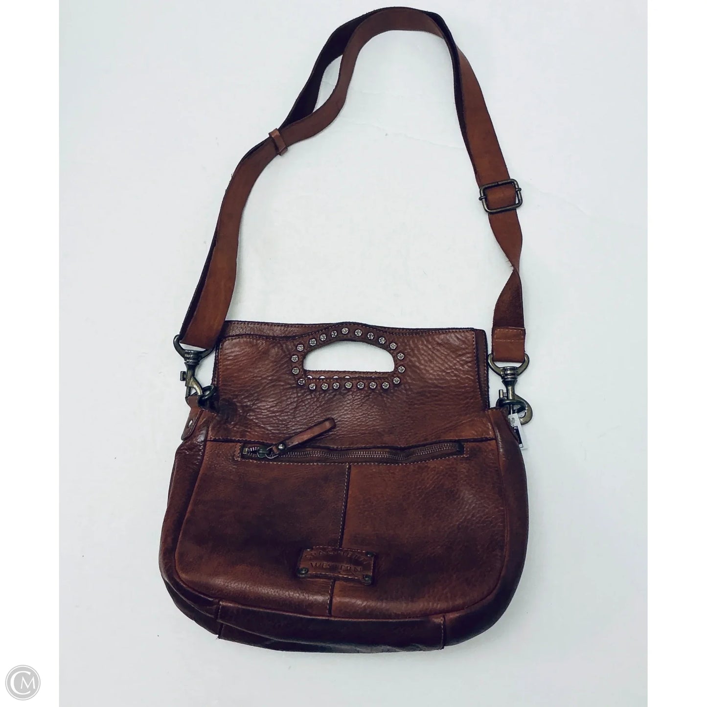 Handbag Leather By Cma, Size: Medium