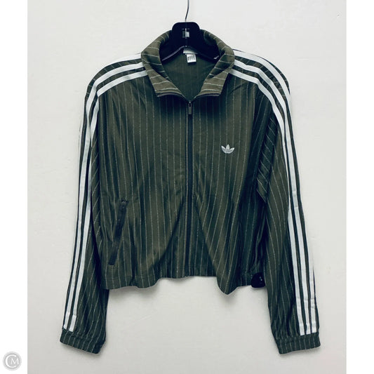 Athletic Jacket By Adidas In Striped Pattern, Size: M