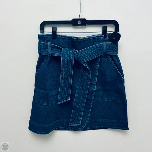 Skirt Designer By Sezane In Blue Denim, Size: L