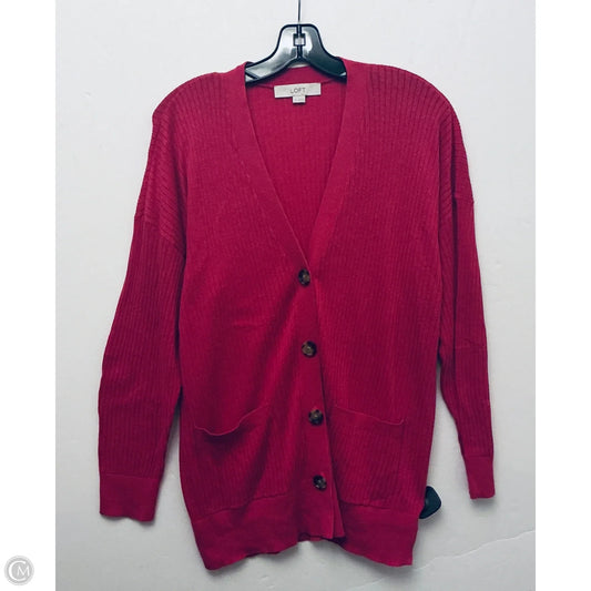 Sweater Cardigan By Loft In Pink, Size: M