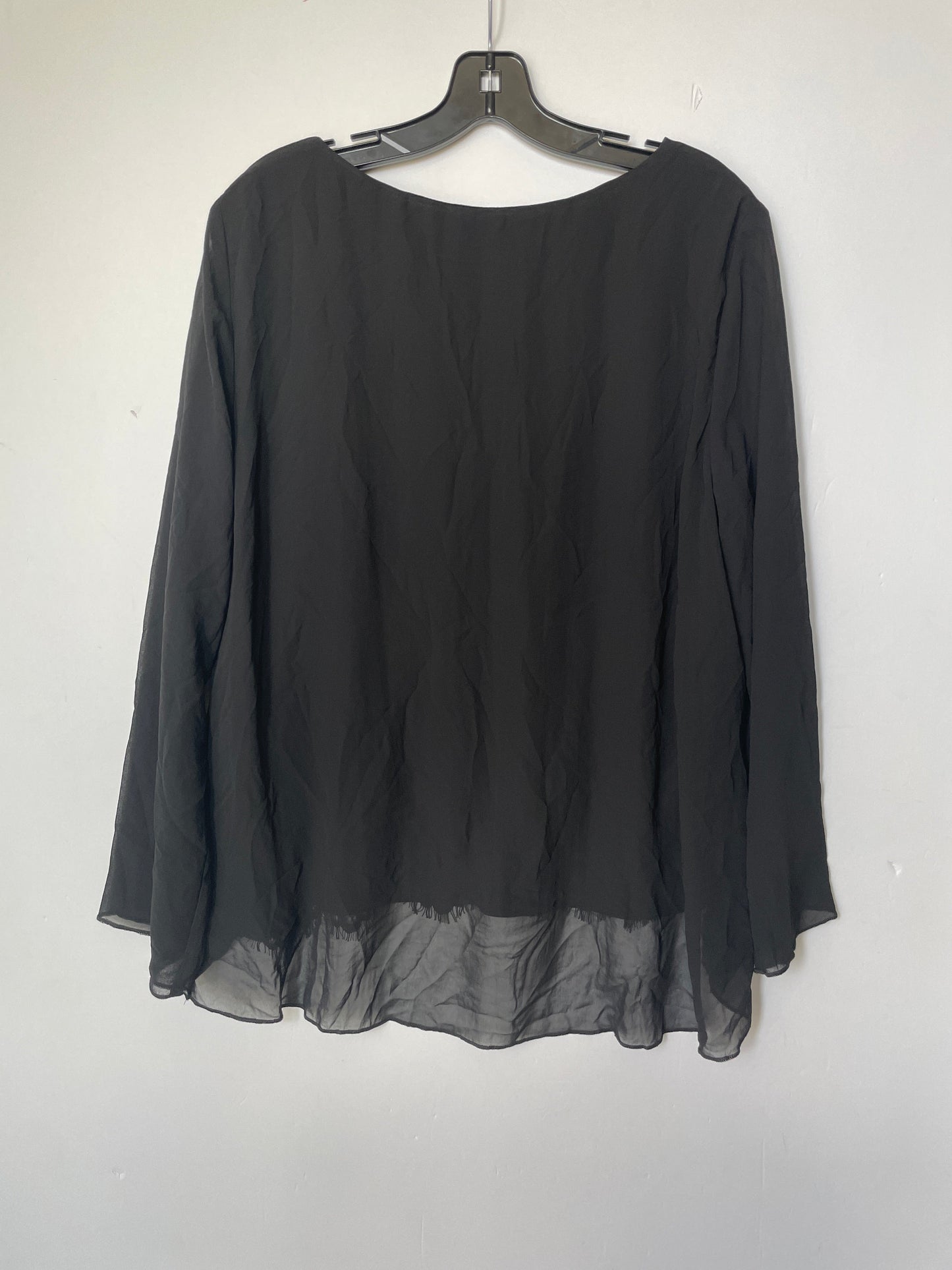 Black Top Long Sleeve Karen Kane, Size Xl