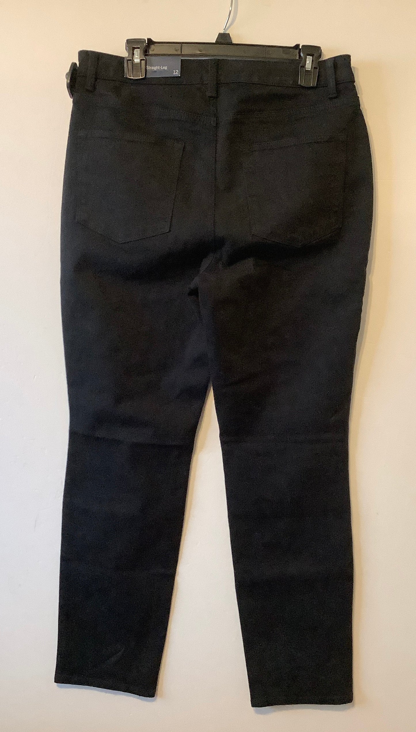 Jeans Straight By Talbots In Black Denim, Size: 12