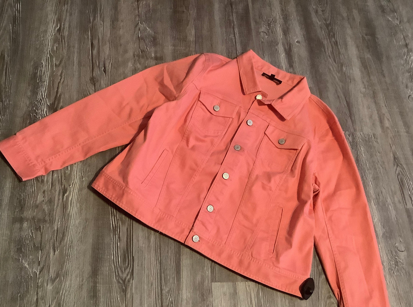 Pink Jacket Denim Talbots, Size Petite   Xl