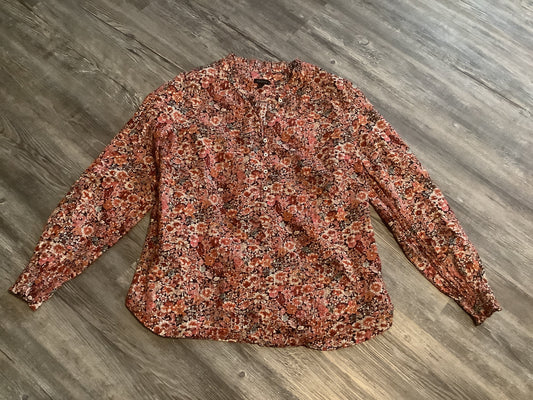 Floral Print Top Long Sleeve Talbots, Size L