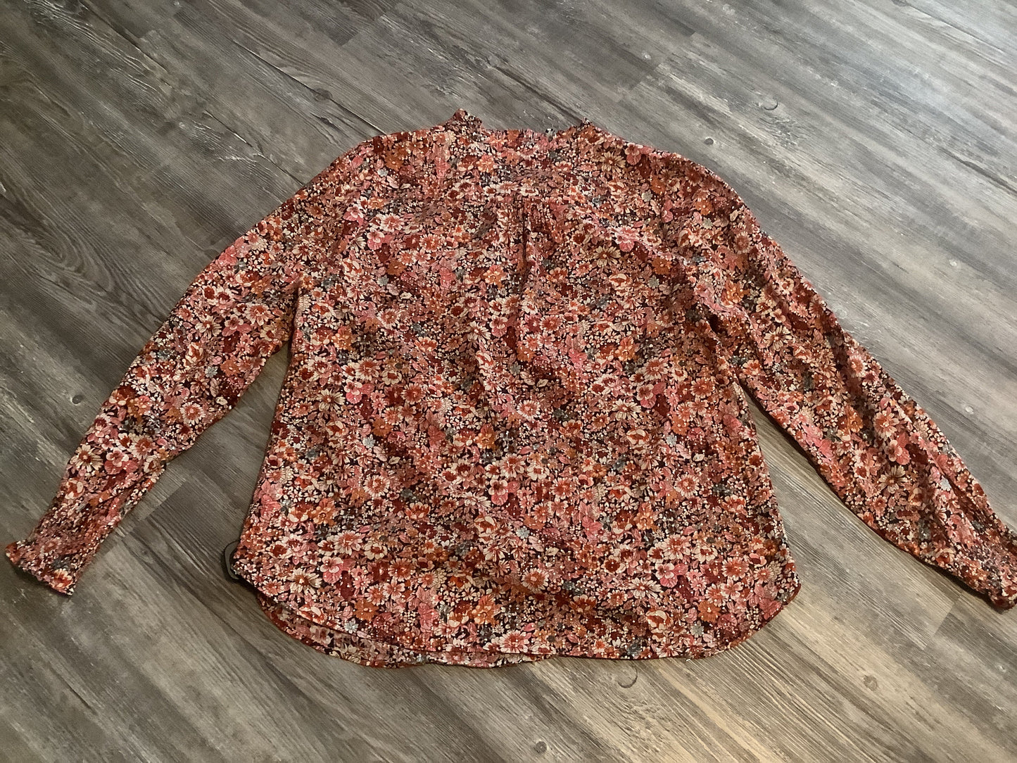 Floral Print Top Long Sleeve Talbots, Size L