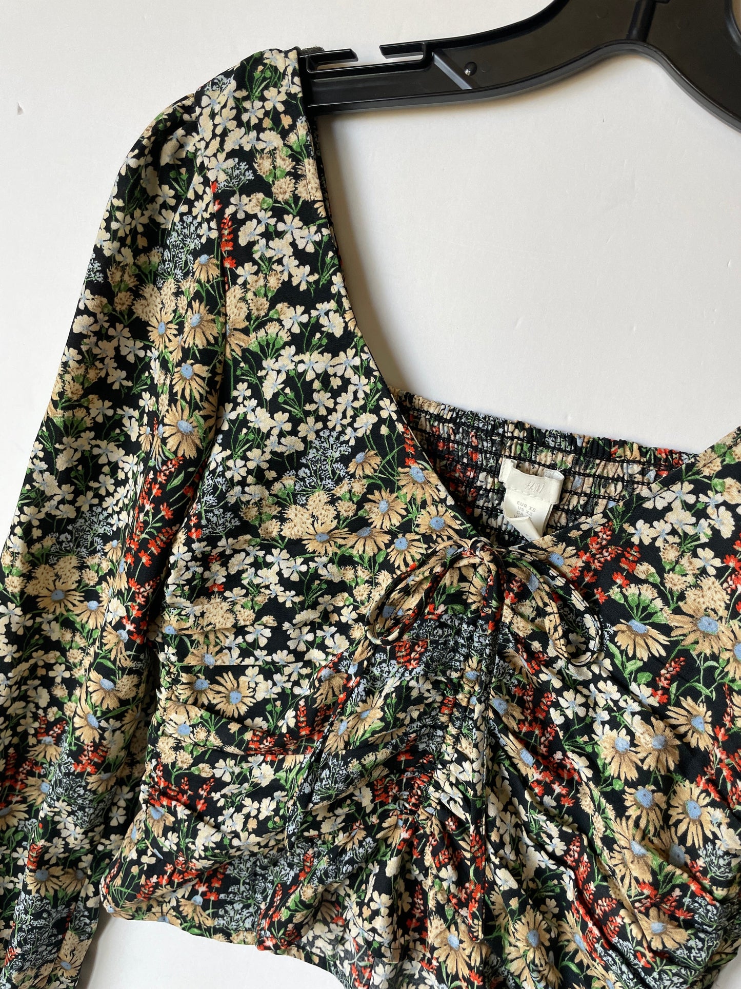 Floral Print Top Long Sleeve H&m, Size Xs