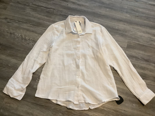 White Top Long Sleeve Olive And Oak, Size M