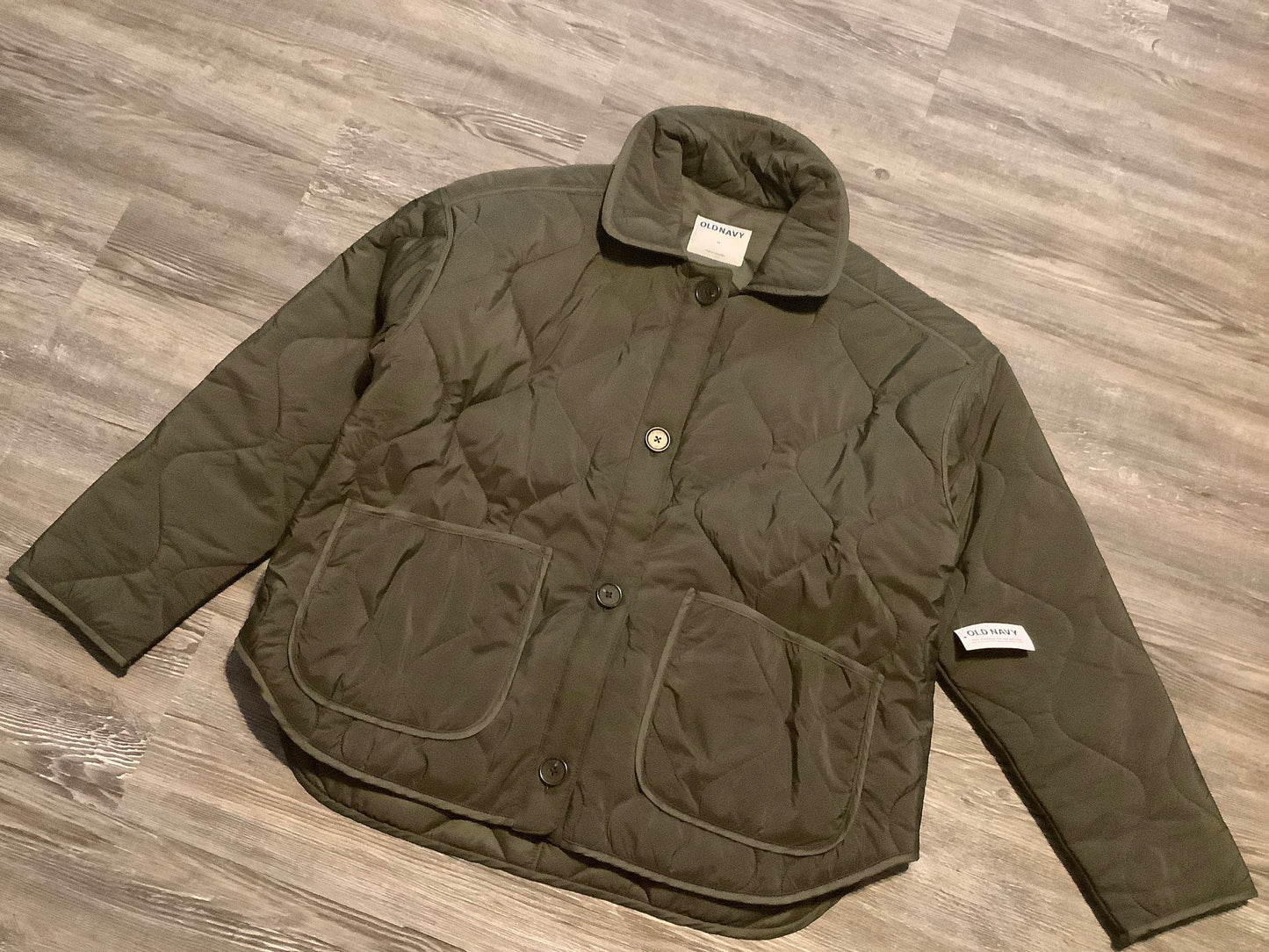 Green Jacket Puffer & Quilted Old Navy, Size M