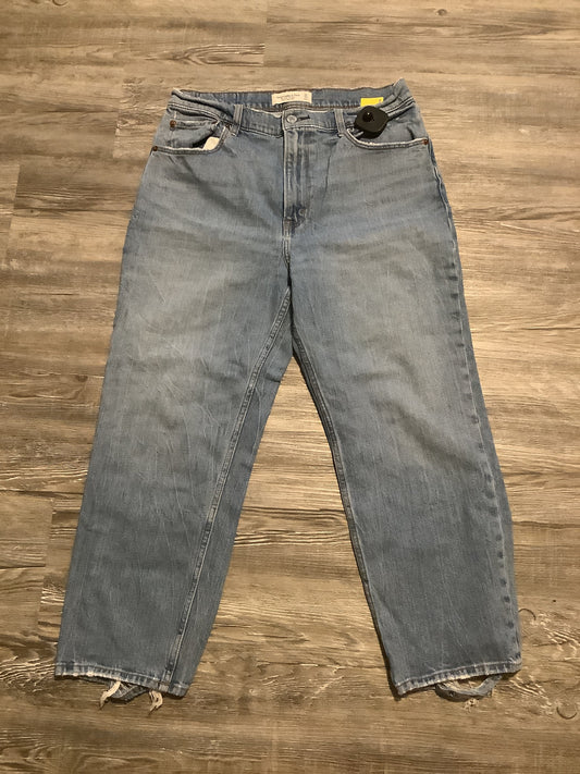 Blue Denim Jeans Straight Abercrombie And Fitch, Size 12