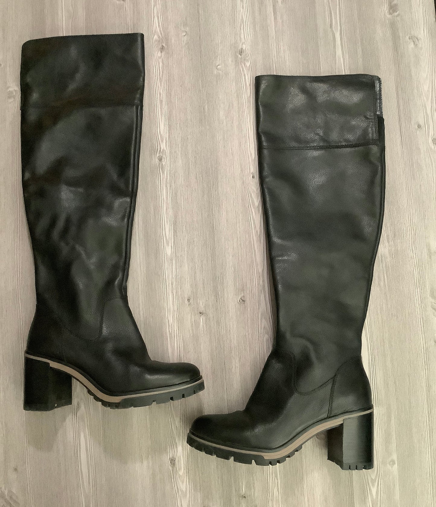 Black Boots Knee Heels Vince Camuto, Size 9