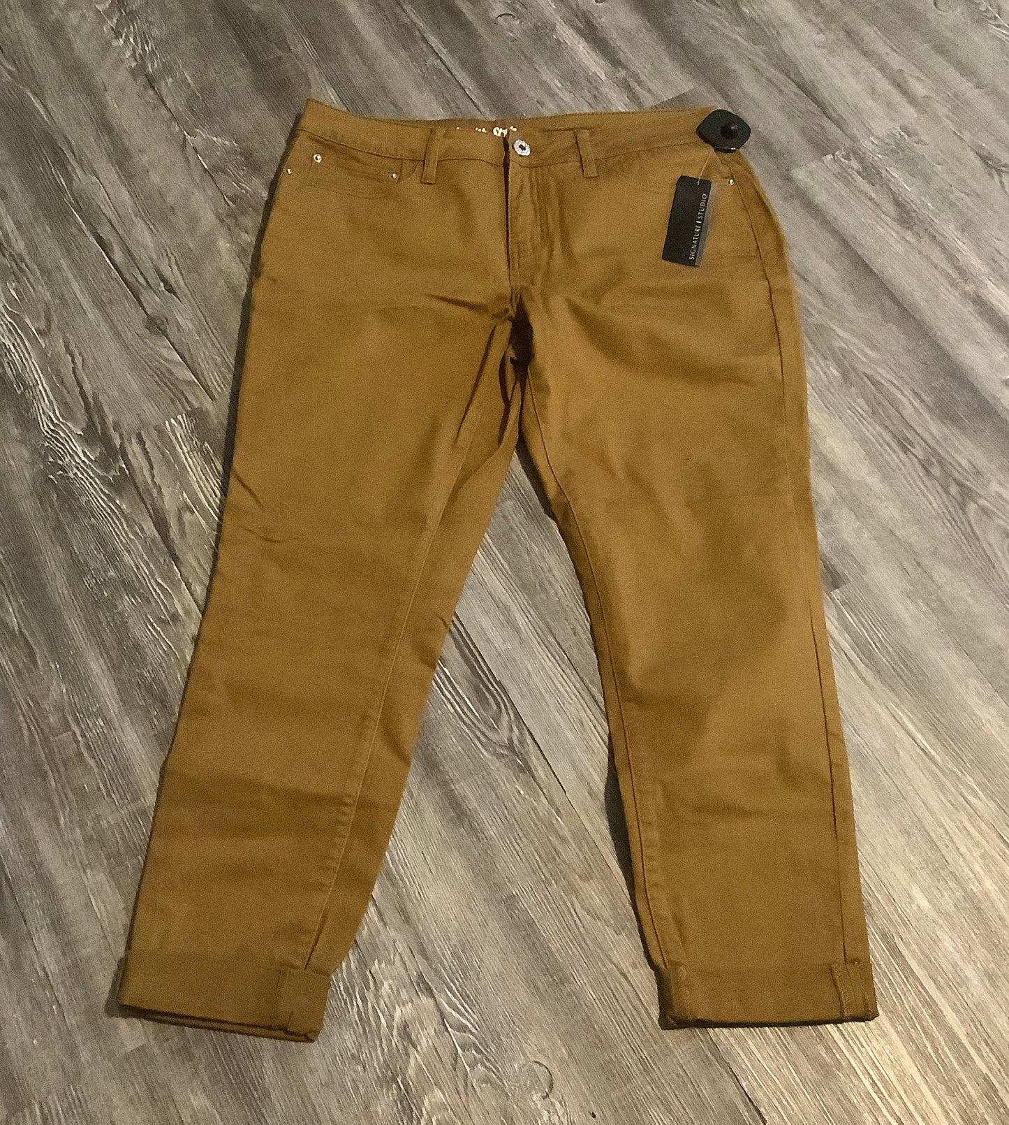 Jeans Skinny By Signature Studio In Brown, Size: 14