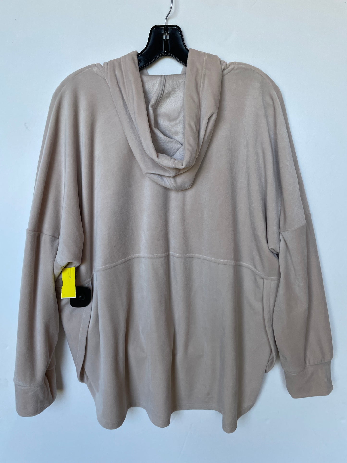 Sweatshirt Hoodie By Donna Karan In Tan, Size: L